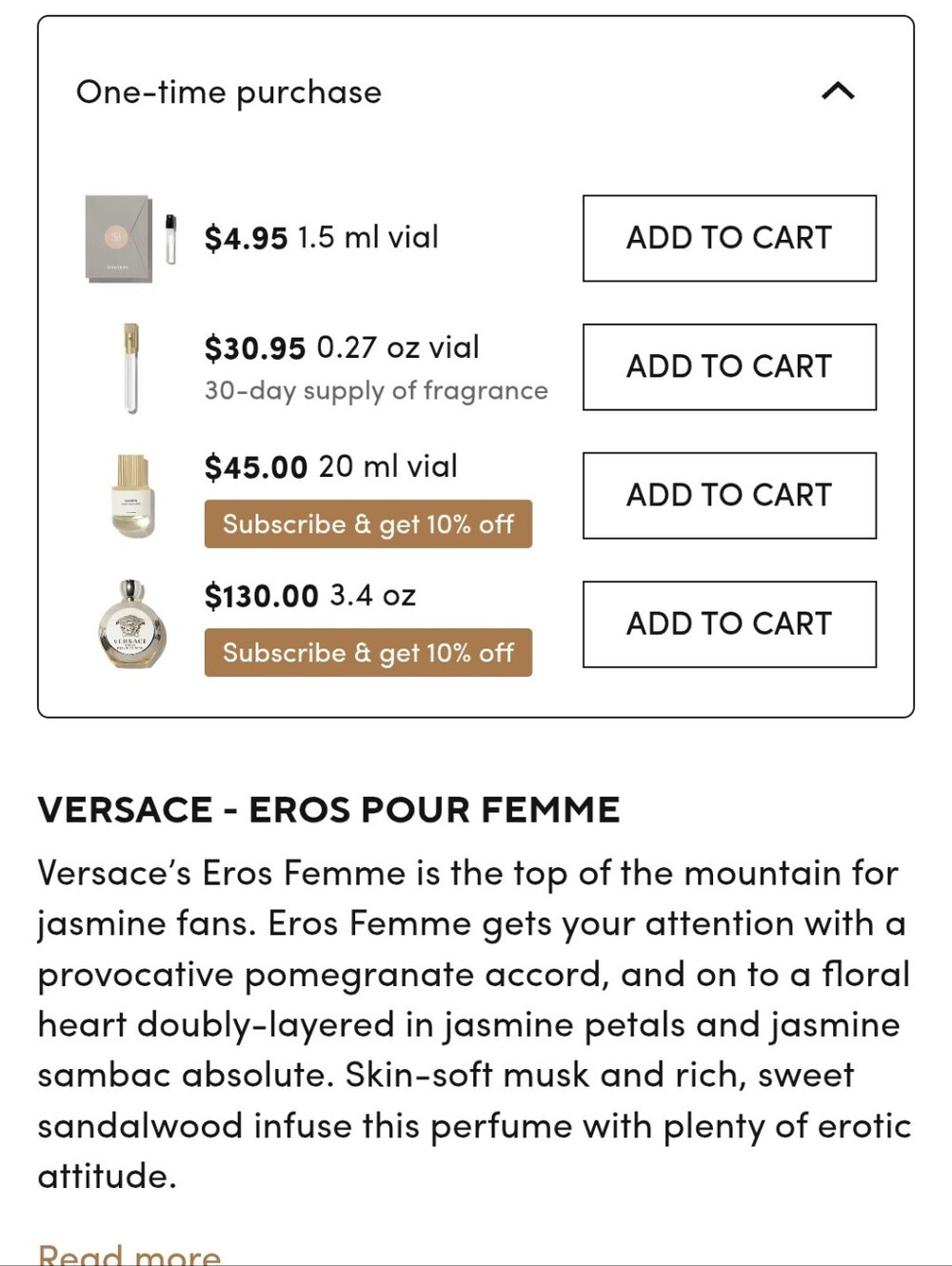 EUC Scentbird - Versace Eros Pour Femme 20mL and scent card - Picture 8 of 8